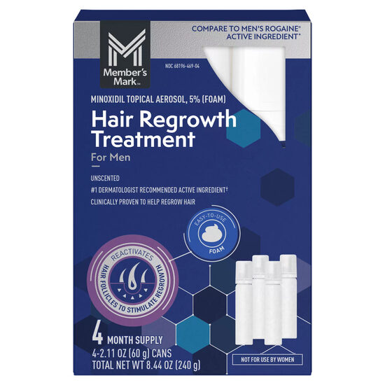 Minoksidiili vaht 5% Member's Mark Minoxidil (4 pudeli komplekt)