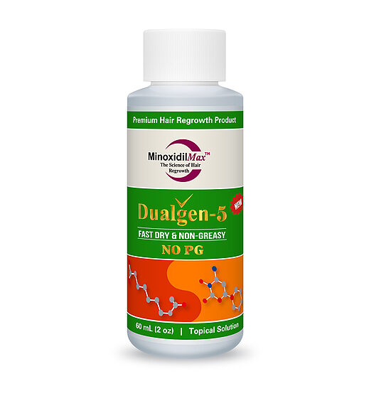 Dualgen-5 Fast Dry & Non-Greasy миноксидил 5% (без пропиленгликоля / 1 флакон с пипеткой) 