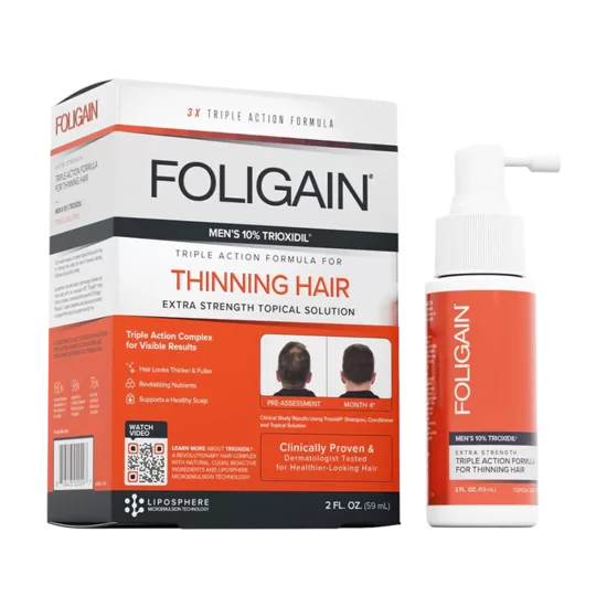 FOLIGAIN Triple Action Complete Formula For Thinning Hair For Men 10% Trioxidil (59 mL)