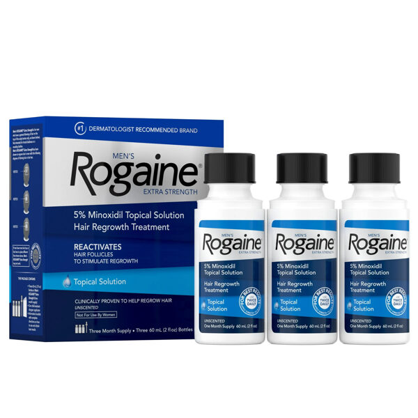 Миноксидил 5% Rogaine Men's Extra Strength (Комплект 3 флакона + оригинальная пипетка)