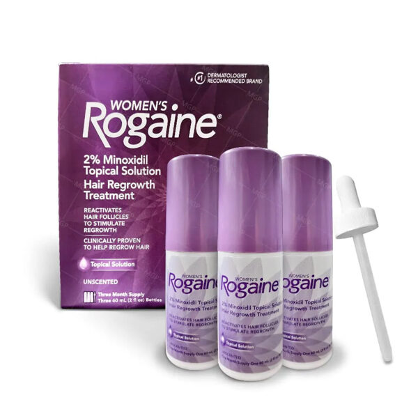 Rogaine Minoxidil 2% for women (Set of 3 bottles + original pipette)