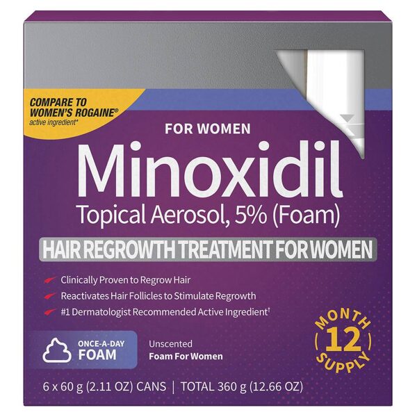 Миноксидил 5% (пенка) для женщин (6 флаконов на 12 месяцев)